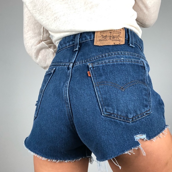Levi's Pants - VINTAGE LEVIS Orange Tab High Waist Cut Off Shorts